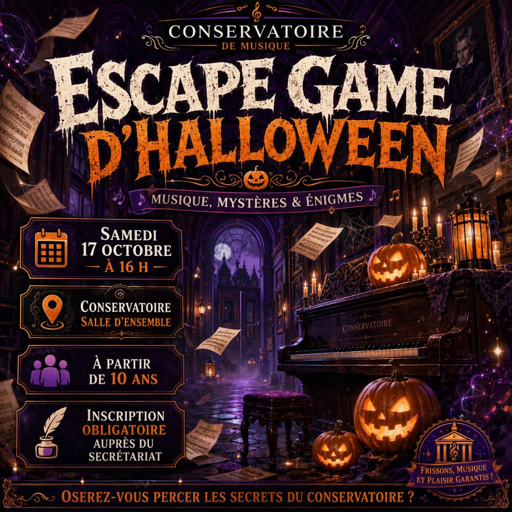 🎃 Escape Game d'Halloween au Conservatoire 🎃
